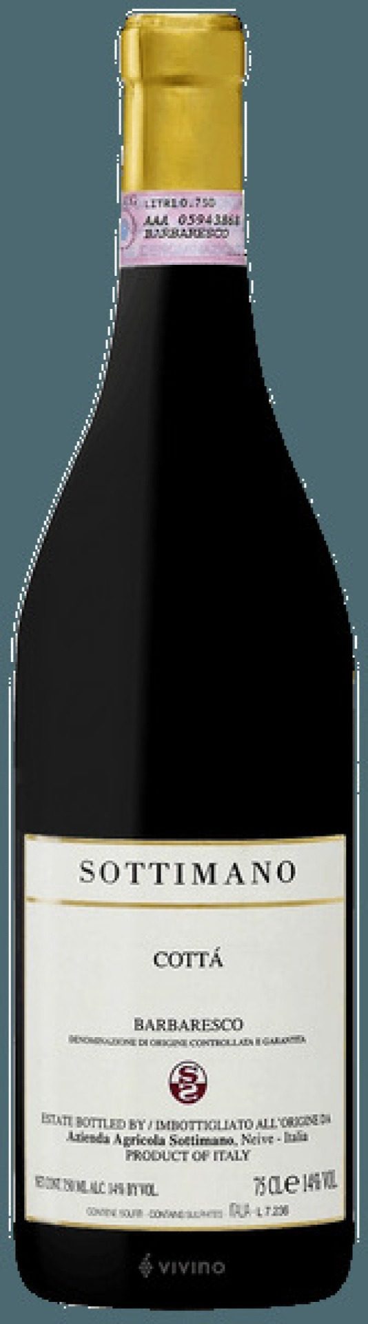 Etiket Barbaresco, cru "Cotta"