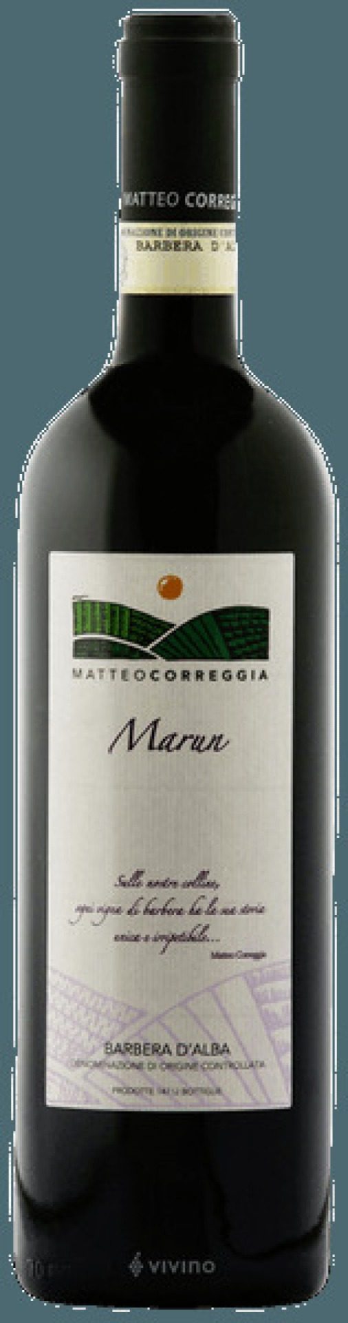 Etiket Barbera d'Alba, cru Marun