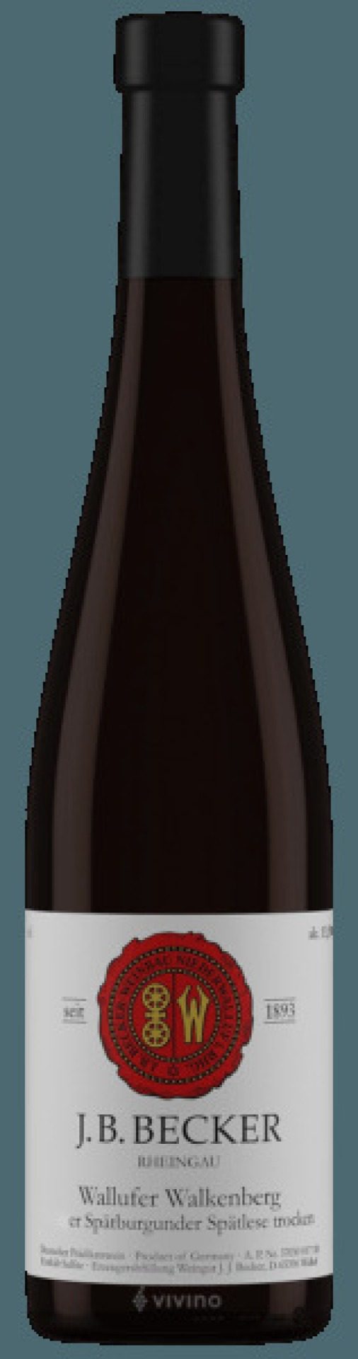 Fles Spätburgunder Spätlese van J.B. Becker